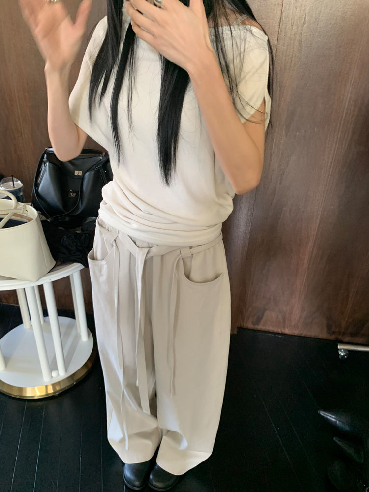 美肩堆堆細節修身上衣