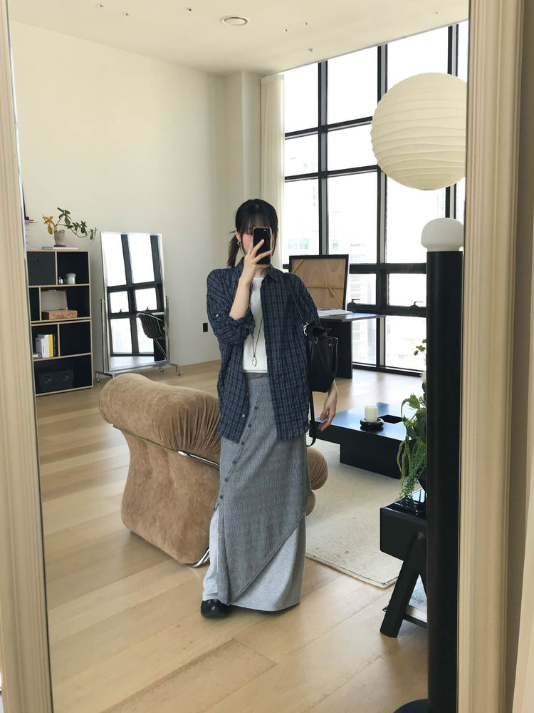 雙層扣鈕設計感及踝裙