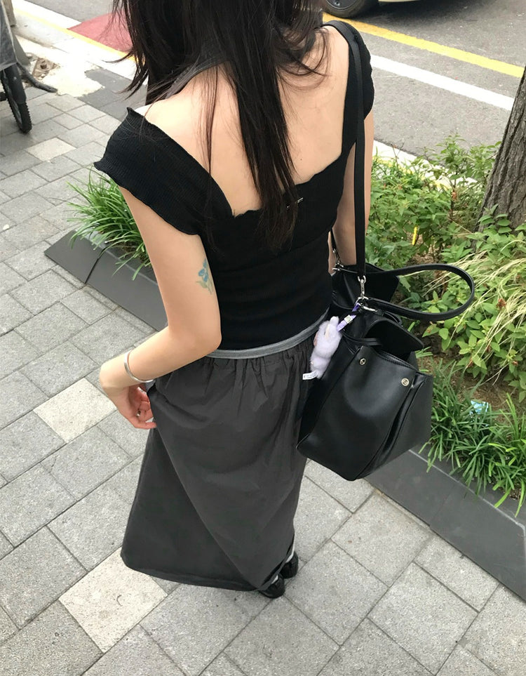 皺皺紋理胸壓線細節上衣