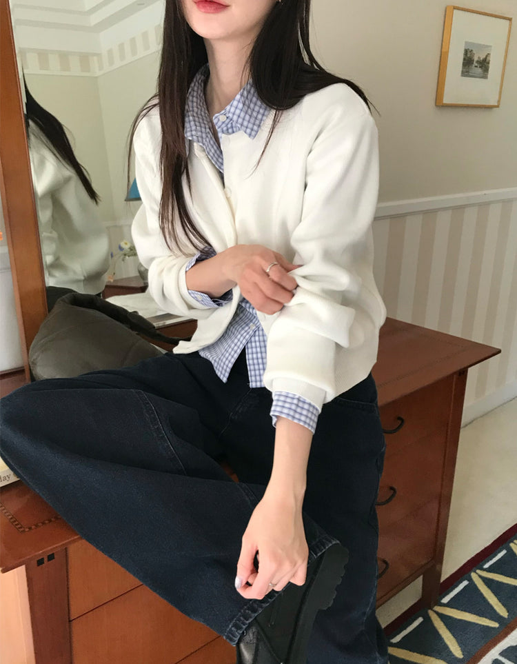 美色經典排鈕針織外套