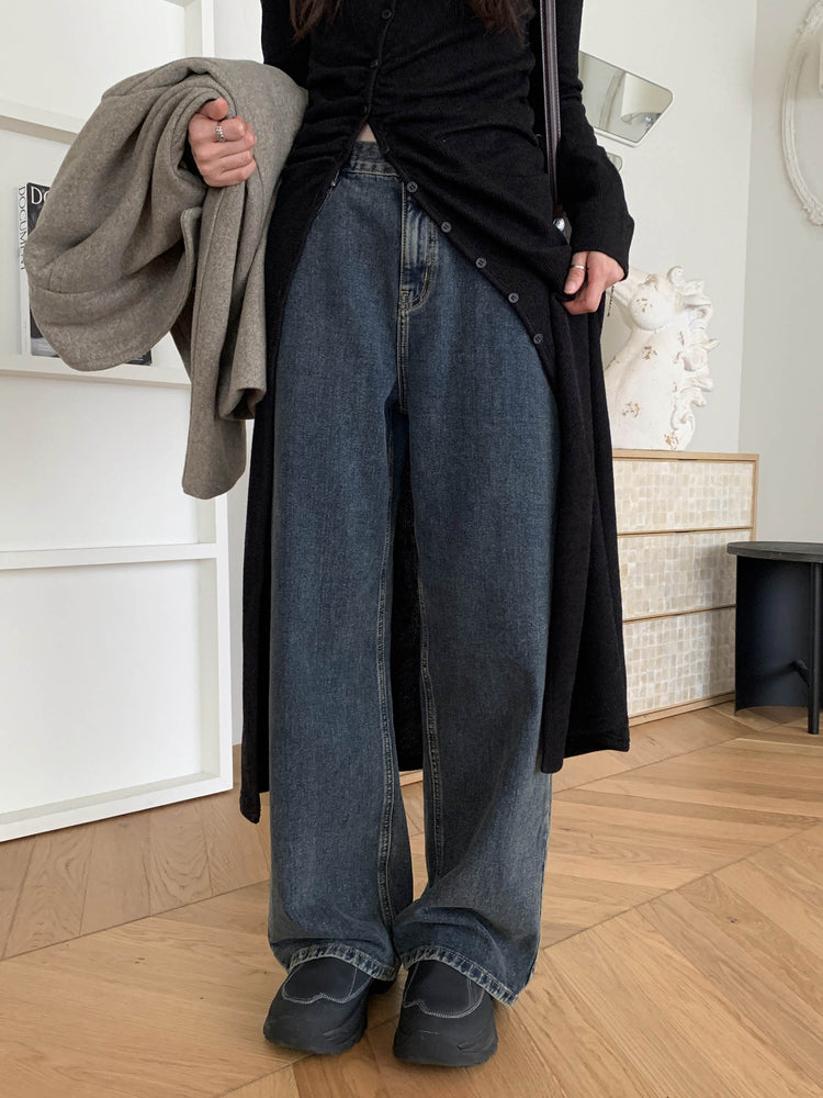 經典美色直腿牛仔褲