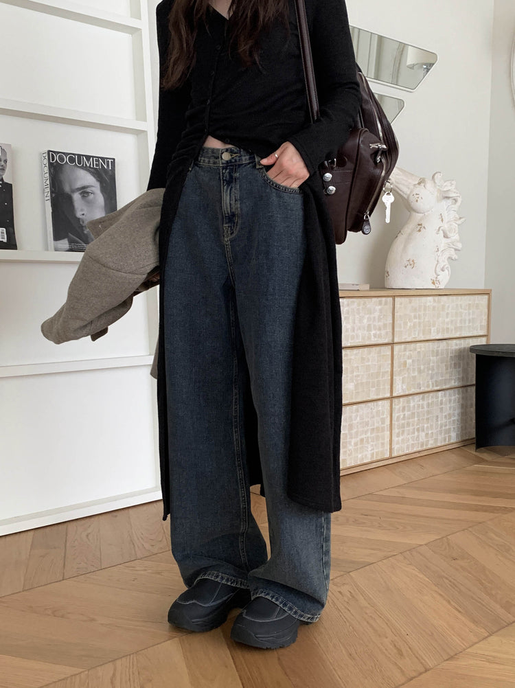 經典美色直腿牛仔褲