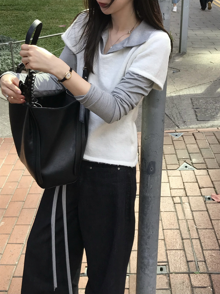 基礎V領針織上衣