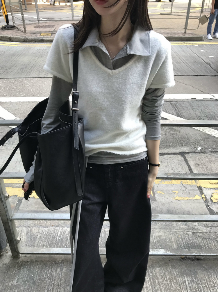基礎V領針織上衣