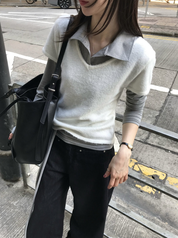 基礎V領針織上衣