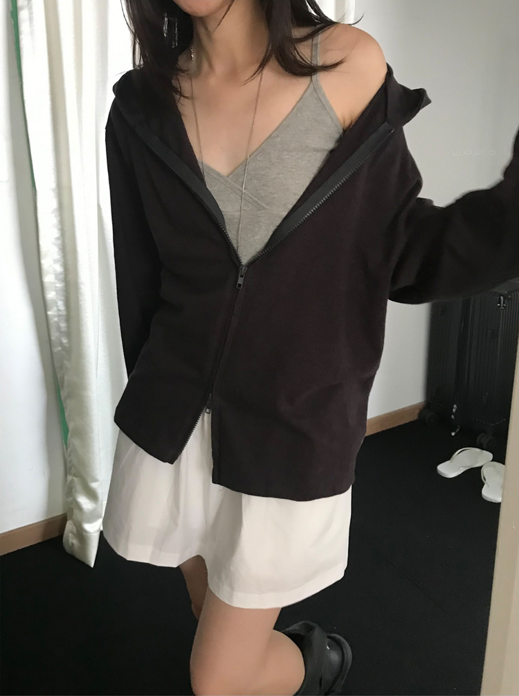 初秋雙拉鏈連帽外套