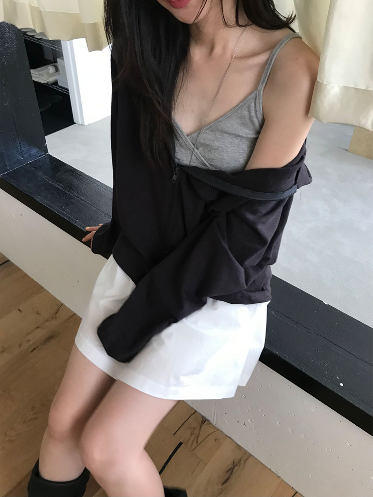 初秋雙拉鏈連帽外套