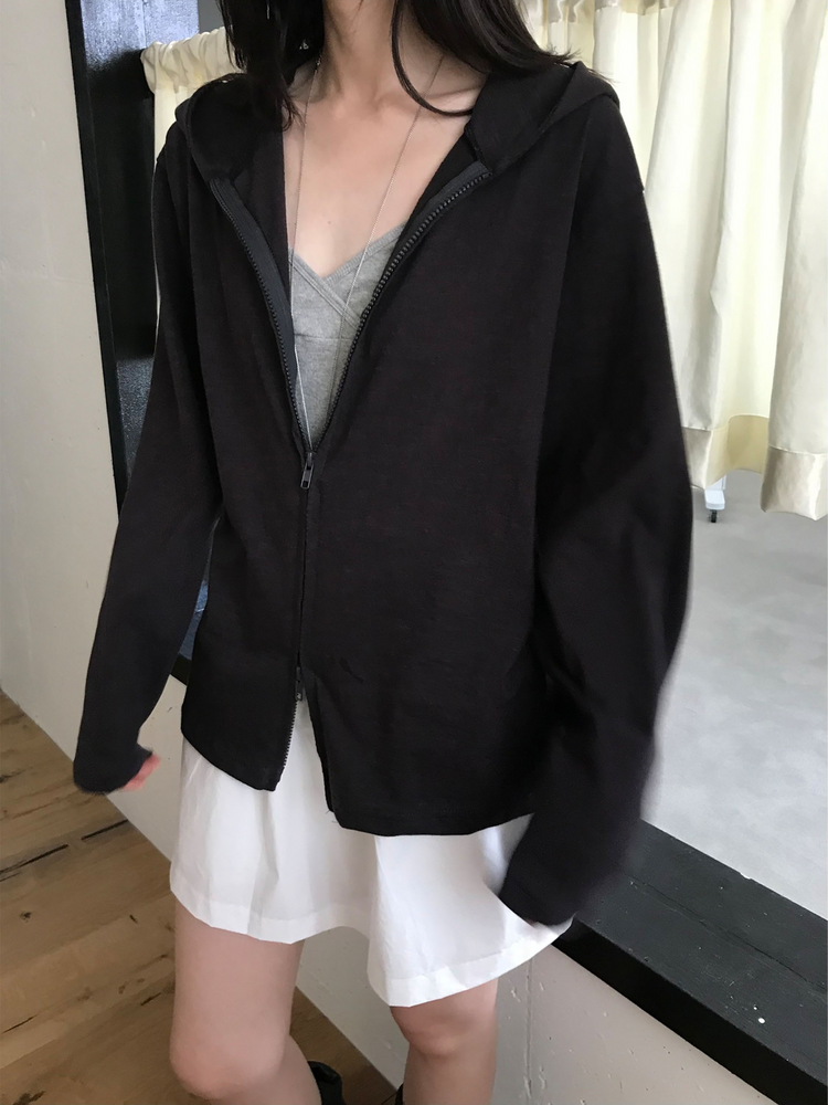 初秋雙拉鏈連帽外套