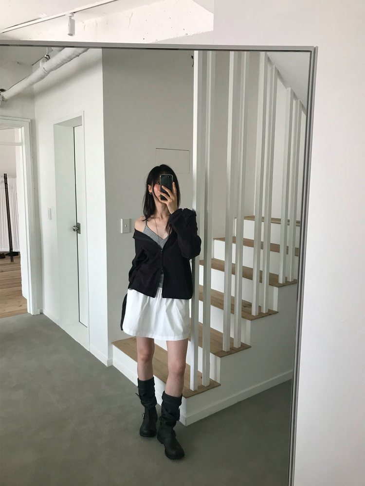 初秋雙拉鏈連帽外套