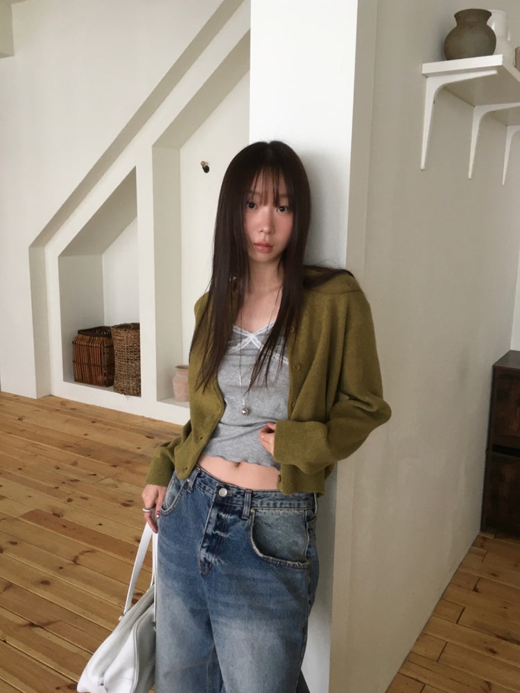 蕾絲邊可調節細節背心