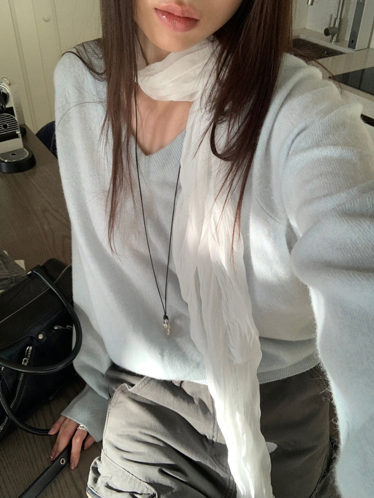 微透拉克蘭袖針織上衣