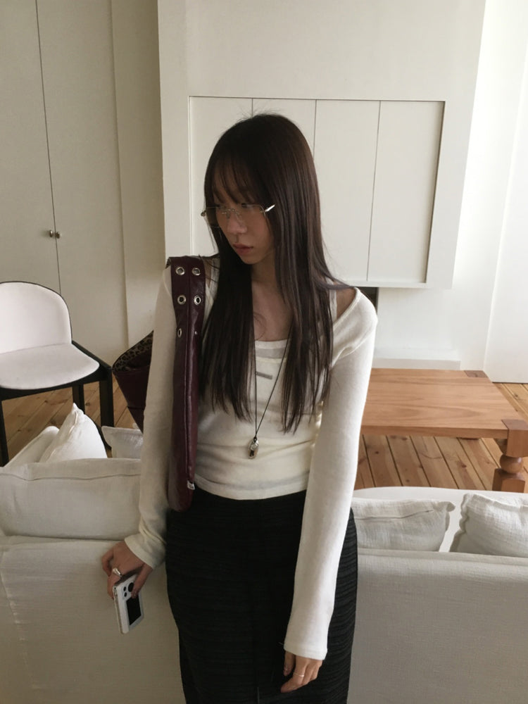 撞色條紋抽繩直裙