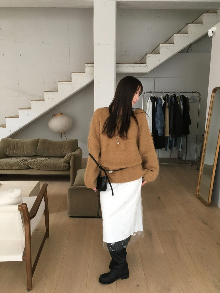 美肩毛流質感寬鬆毛衣