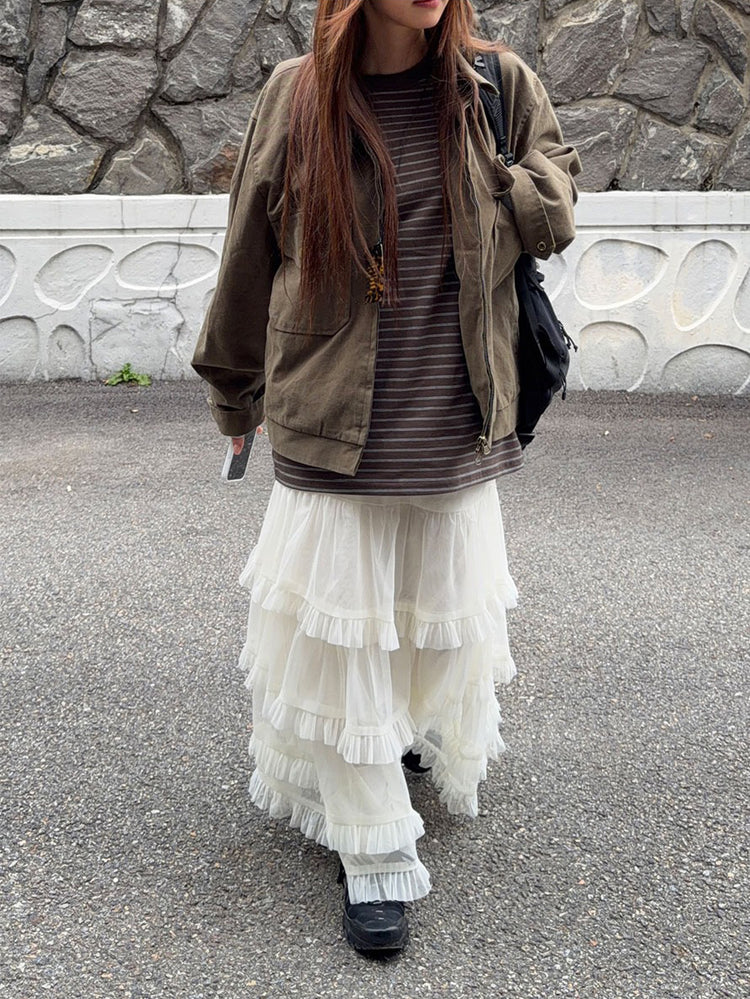 仙氣微透層次感傘型紗裙