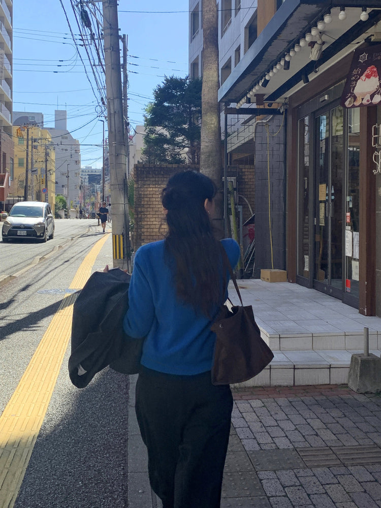 復古美色雙壓褶垂感闊褲(附皮帶)