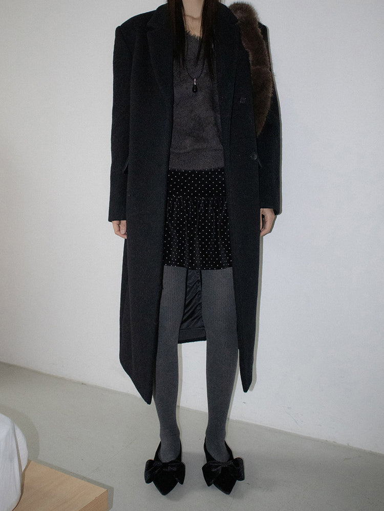 經典蝴蝶結絲絨質感尖頭鞋