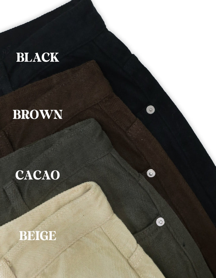 基礎美色內刷毛繭型褲