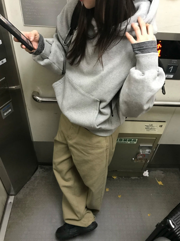 背口袋細節寬鬆直褲