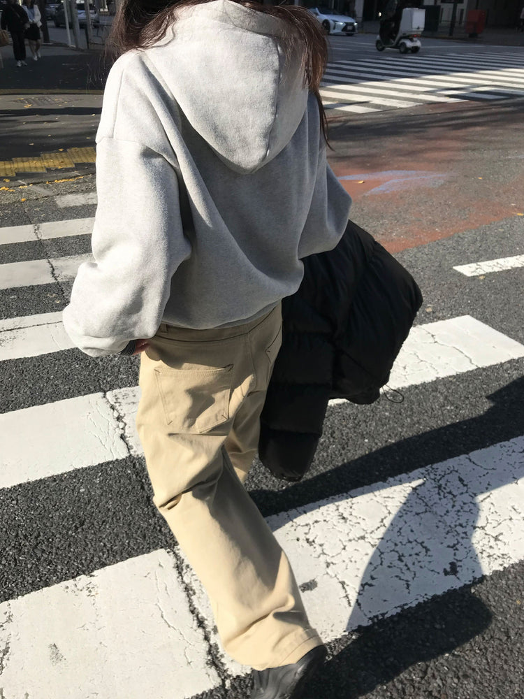 背口袋細節寬鬆直褲