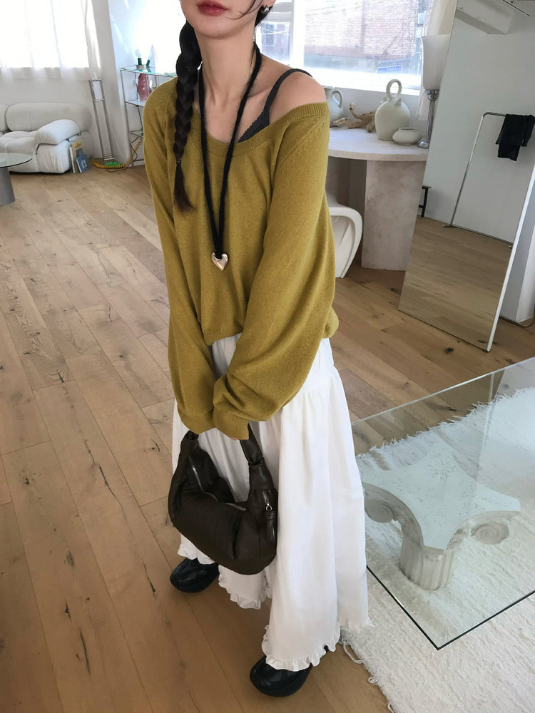 交疊蕾絲捲邊細節背心