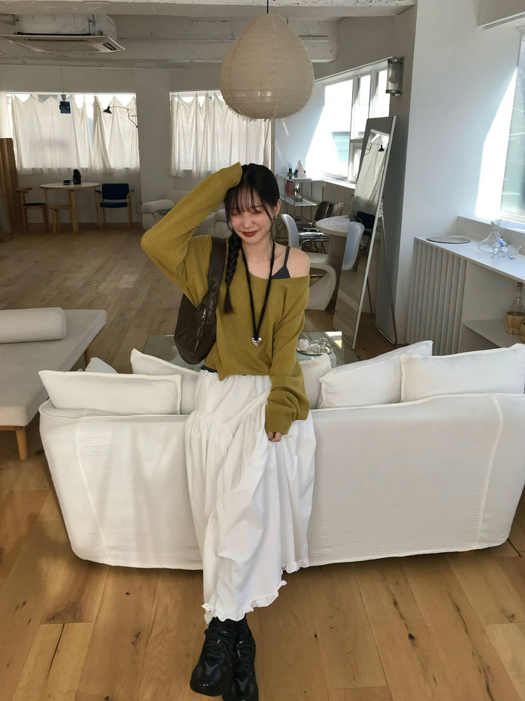 交疊蕾絲捲邊細節背心