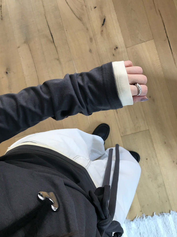 美肩抓皺綁帶細節上衣