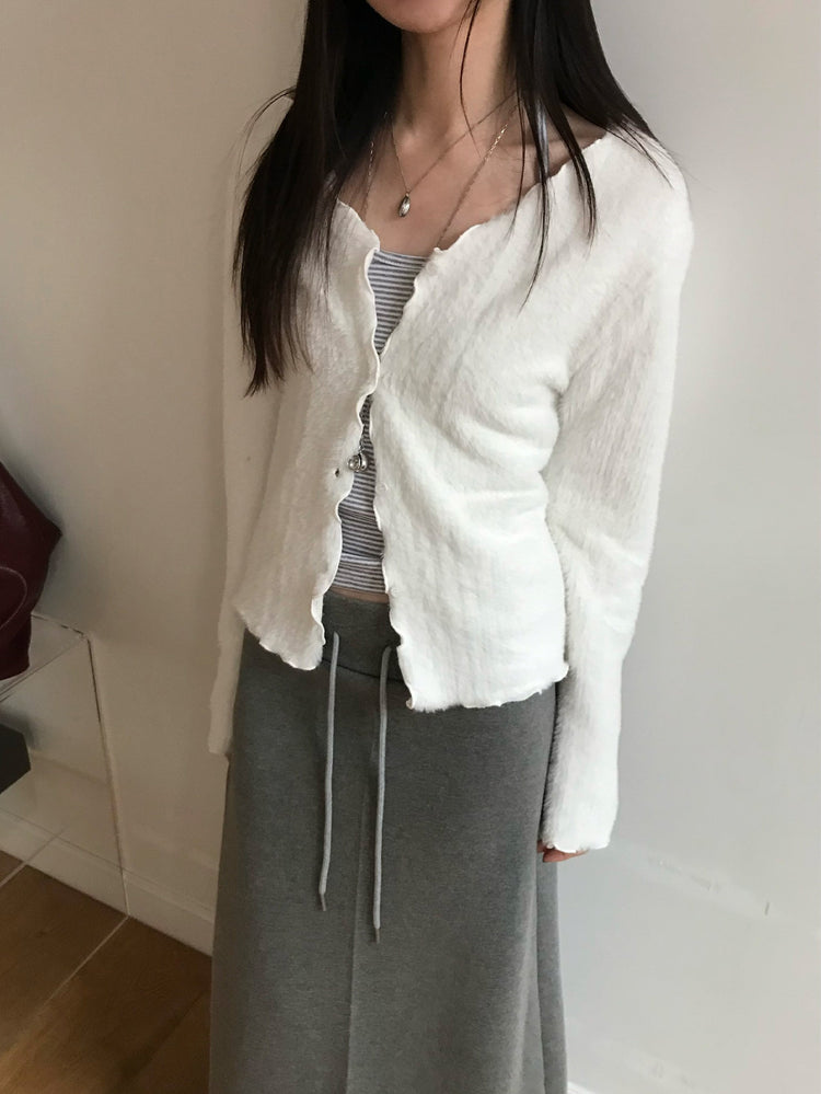 掛脖條紋修身上衣