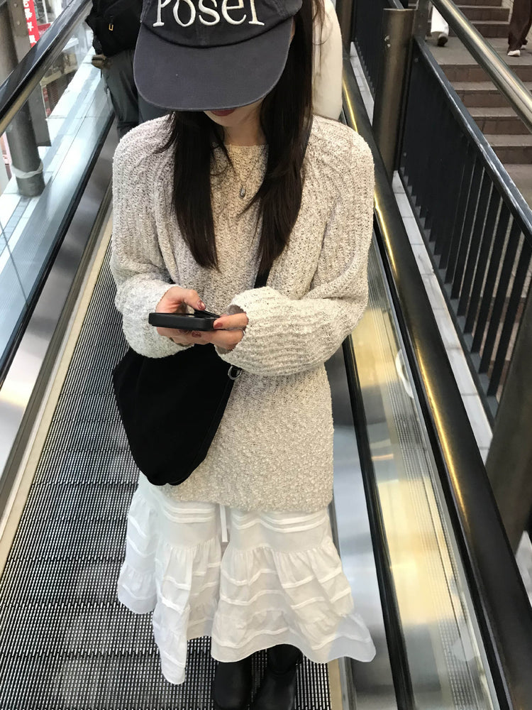 顆粒質感細節顯瘦針織衫