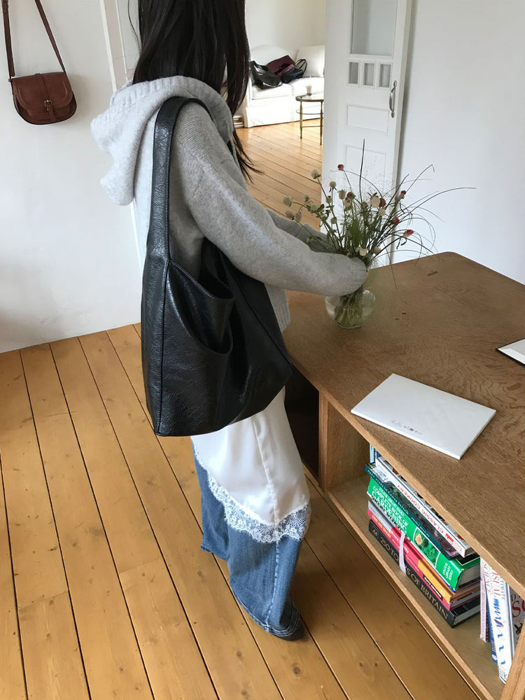 復古美刷色直闊腿牛仔褲