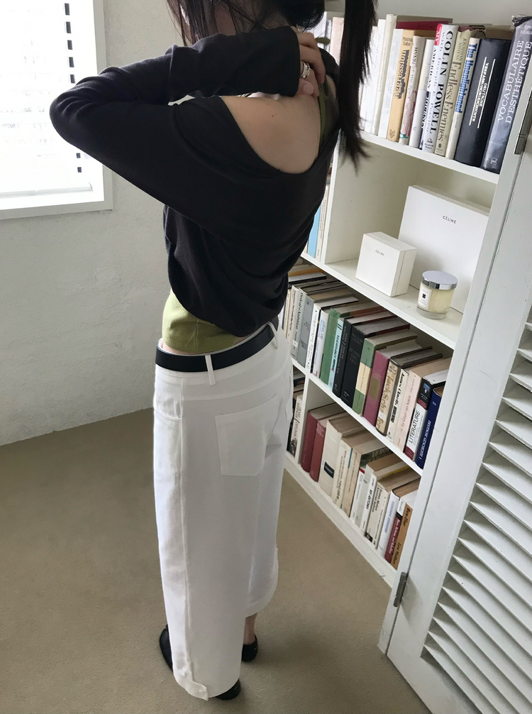 復古可調扣細節8分褲