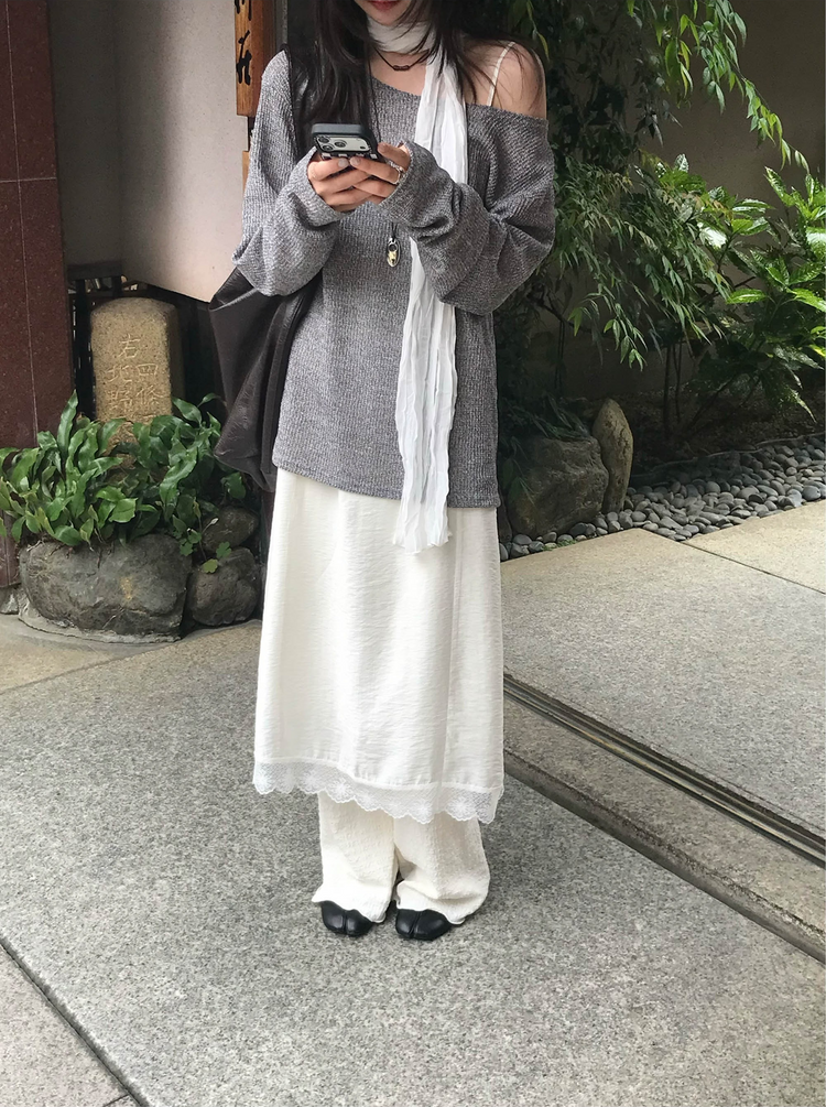 蕾絲邊紋理細節連身裙