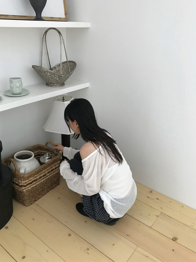 彈性側小開叉七分褲