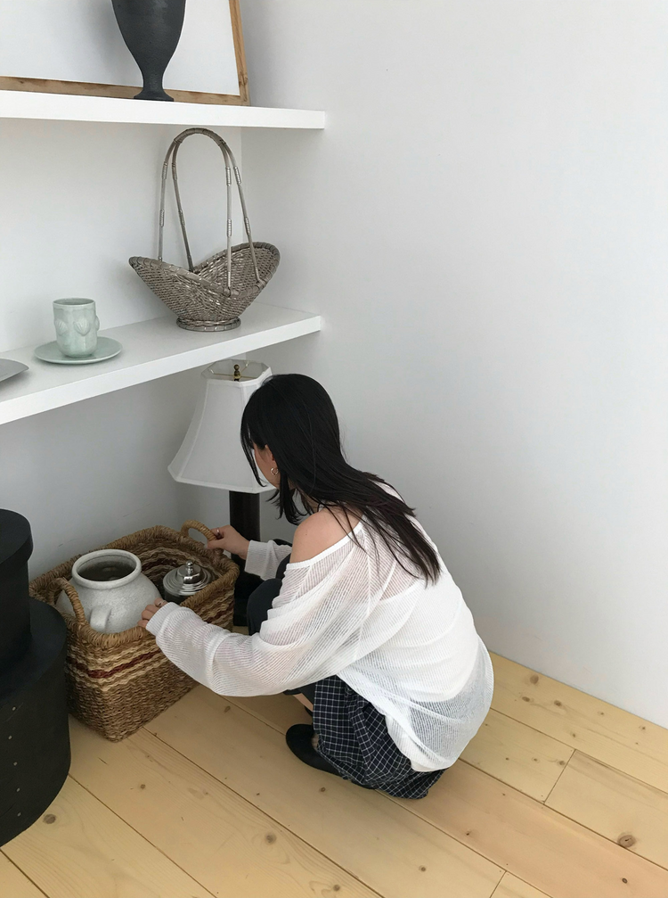 彈性側小開叉七分褲