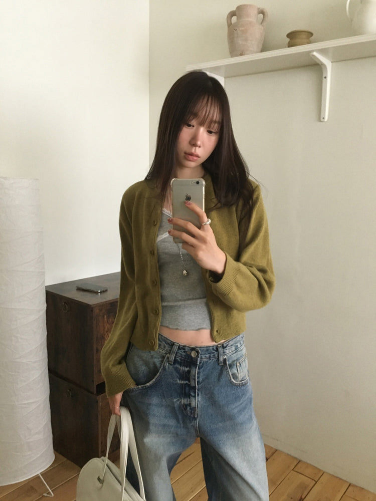 復古美刷色細節隨性牛仔褲