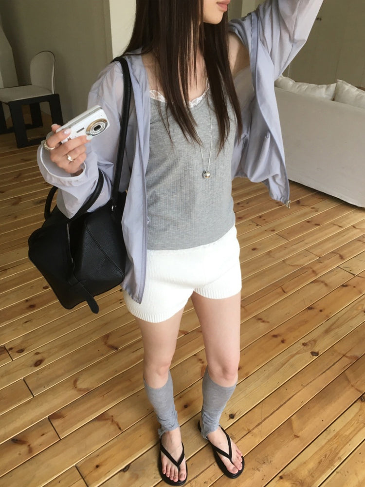 蕾絲邊坑紋背心