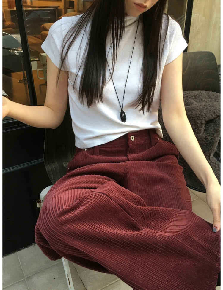 小企領美肩修腰細節上衣
