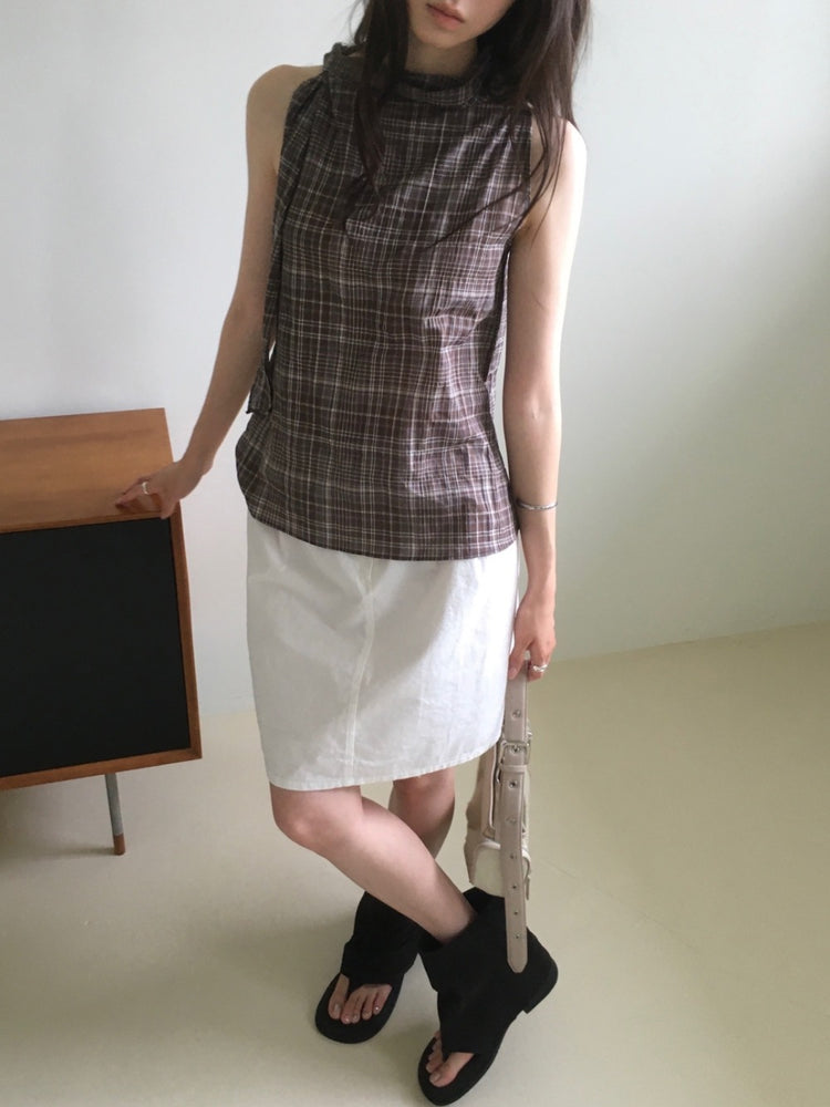 雙壓褶細節半裙