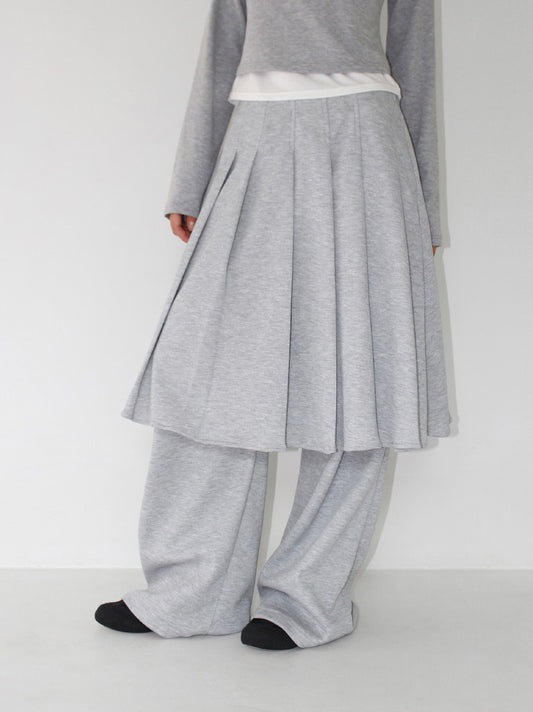 舒適休閒棉質百褶裙褲