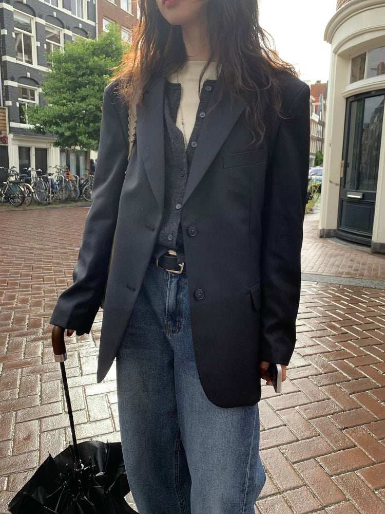 復古美刷色微鬆直筒牛仔褲