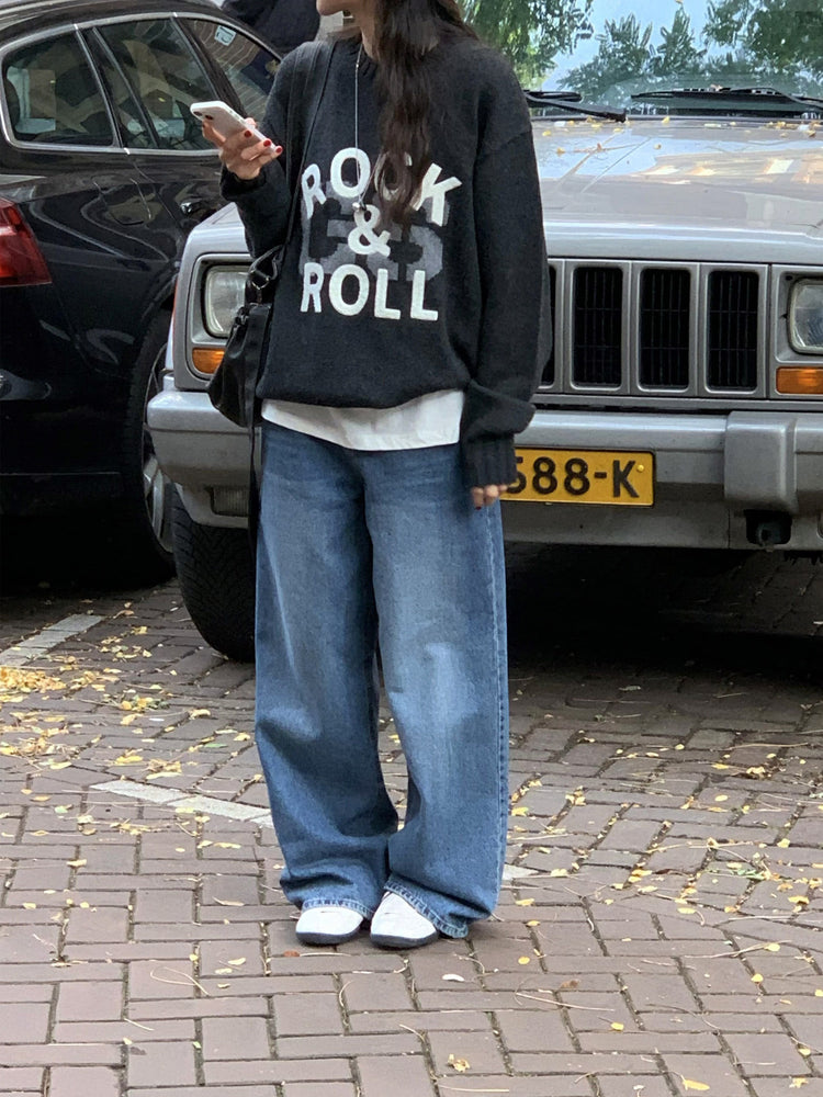 高質字母印花針織毛衣