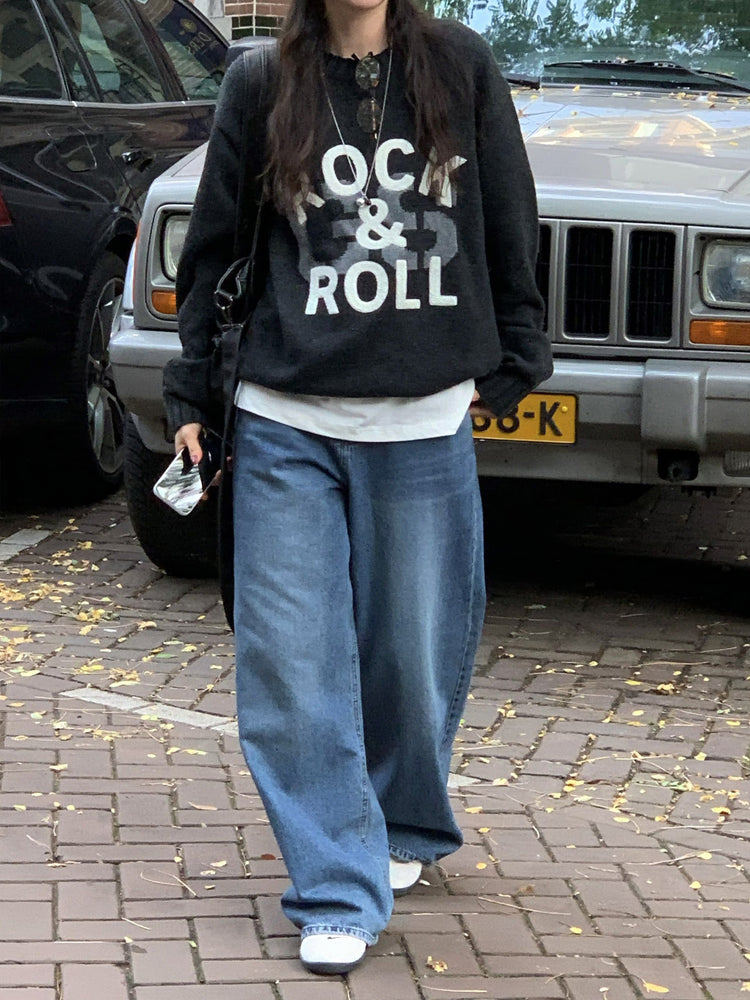 高質字母印花針織毛衣