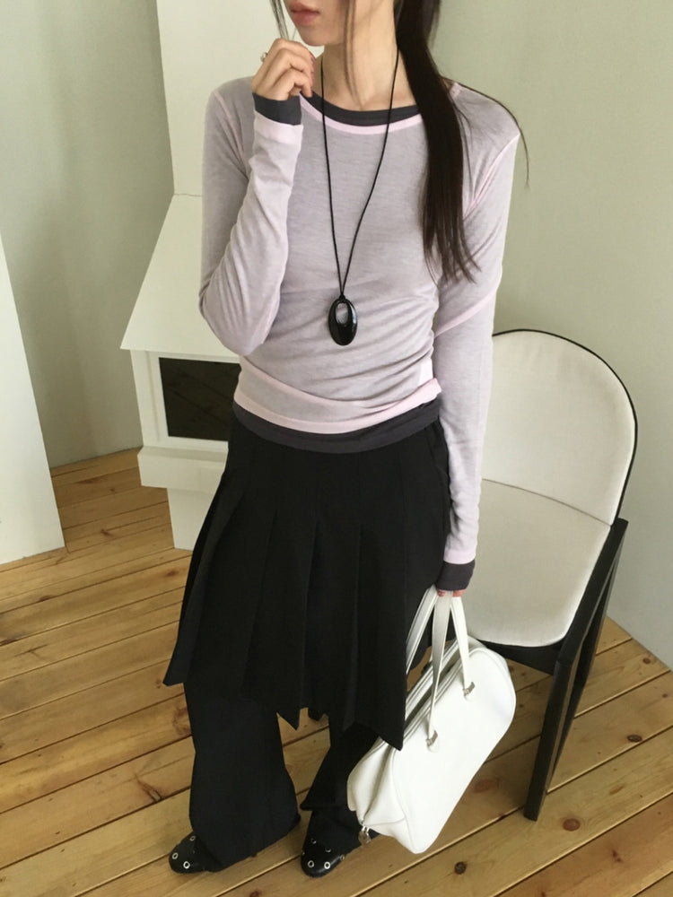 天絲微透基礎修身上衣