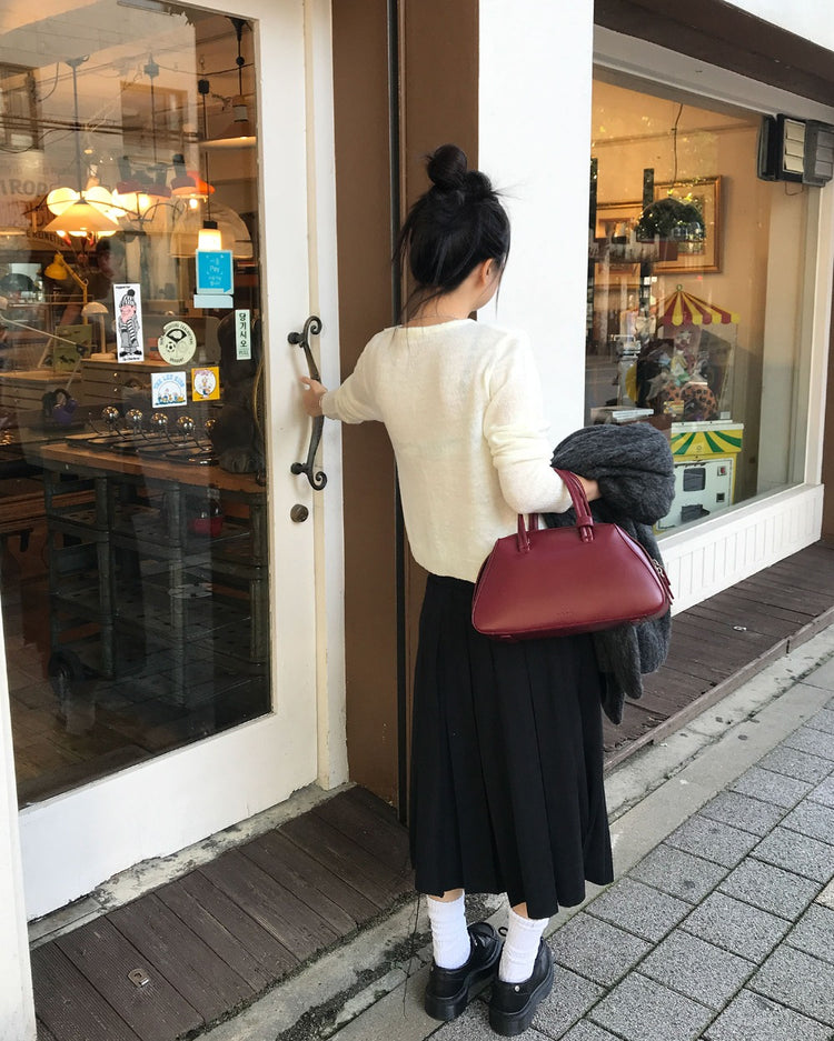 不修邊雙層細節百褶裙