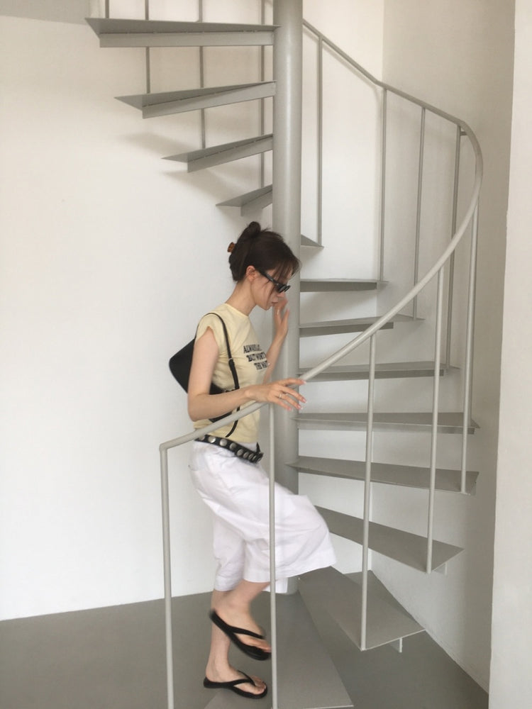 美色字母印花修身上衣