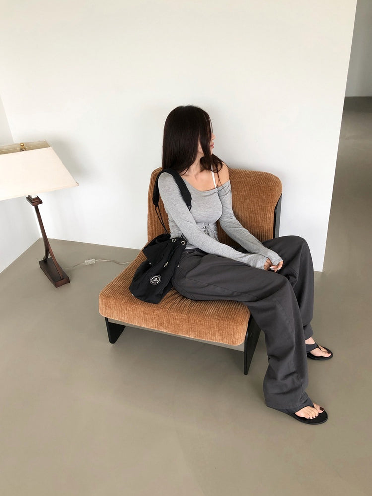 美肩馬甲綁帶設計感上衣