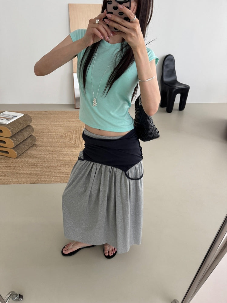 美色飛袖細節修身上衣