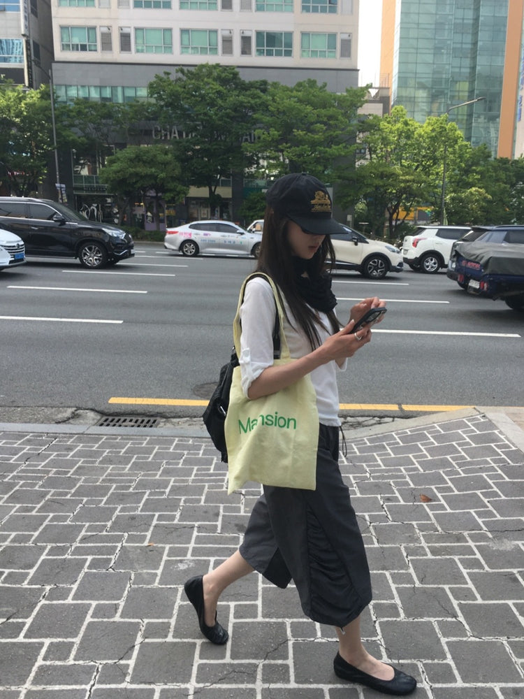 輕薄側皺褶細節七分褲