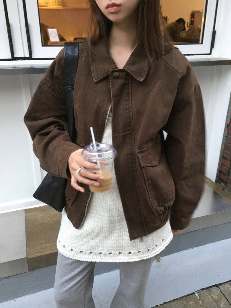 復古水洗感做舊外套