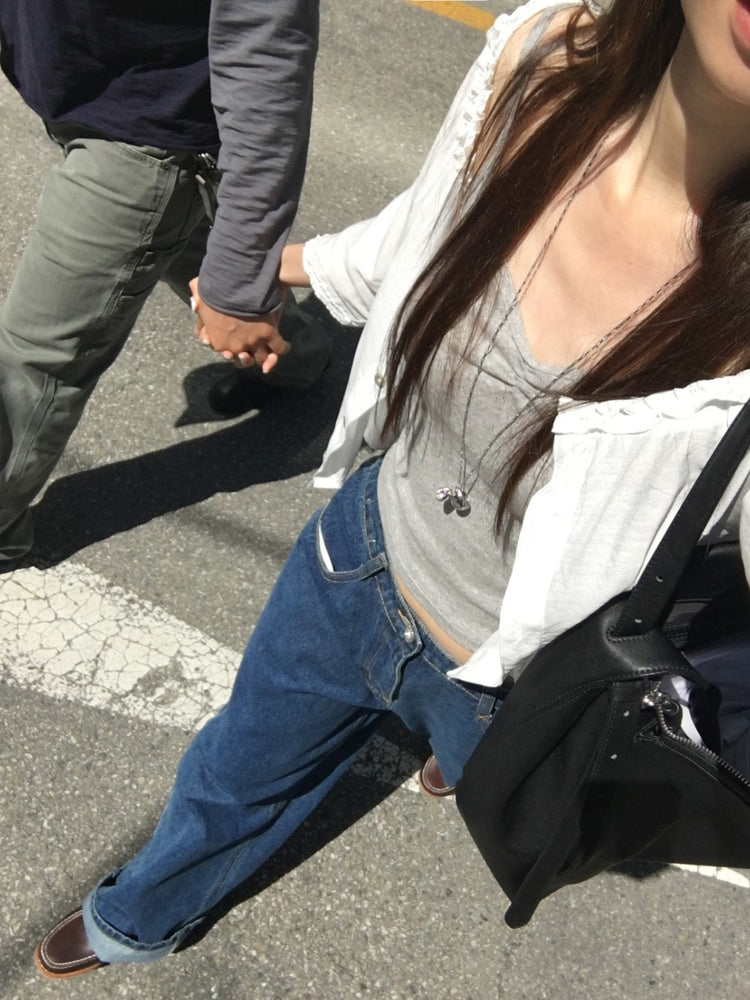 心形紋理抓皺細節背心