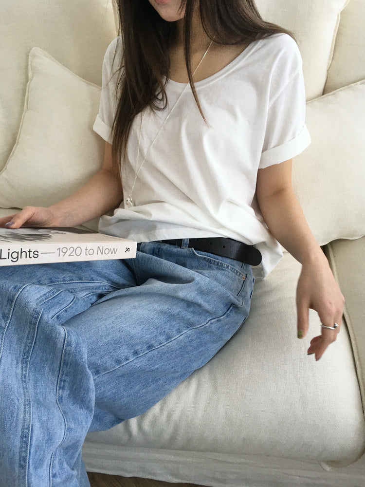 U領隨性寬鬆上衣